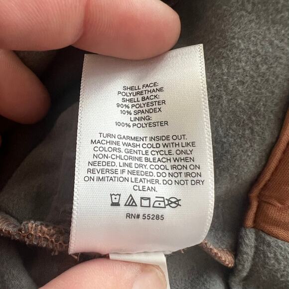 Express Women’s Brown Vegan Leather Tiered Mini Skirt Size Medium - Picture 4 of 7